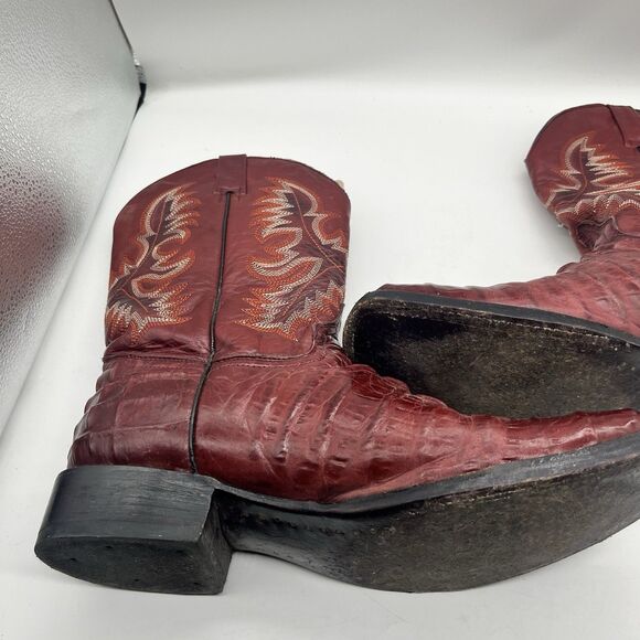 El Presidente Gold Collection Caiman Crocodile Boots Mens Size 13 main image 7